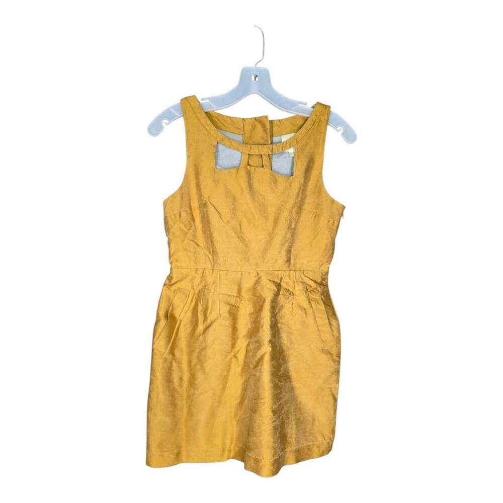 Maeve for Anthropologie gold Sleeveless Cutout Dress 6P